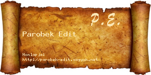 Parobek Edit névjegykártya